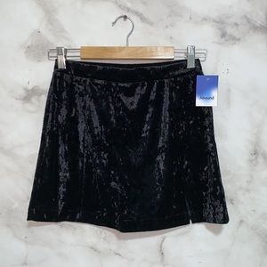 Abound Velour Split Front Mini Skirt - Black